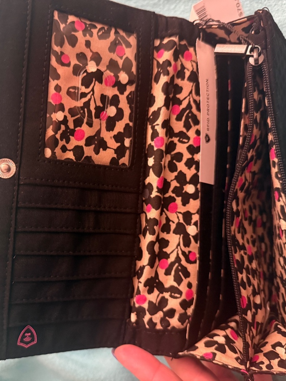 Vera Bradley Iconic RFID Audrey Wallet - Black - Picture 3 of 5
